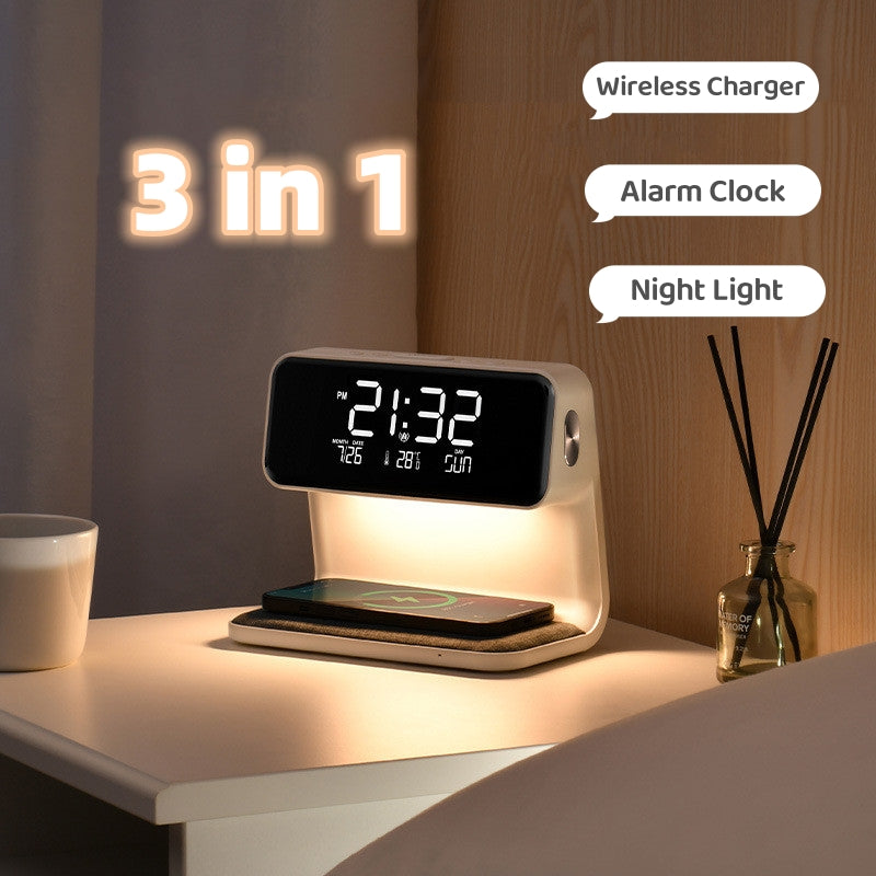 Creative 3 In 1 Bedside Lamp Wireless Charging.